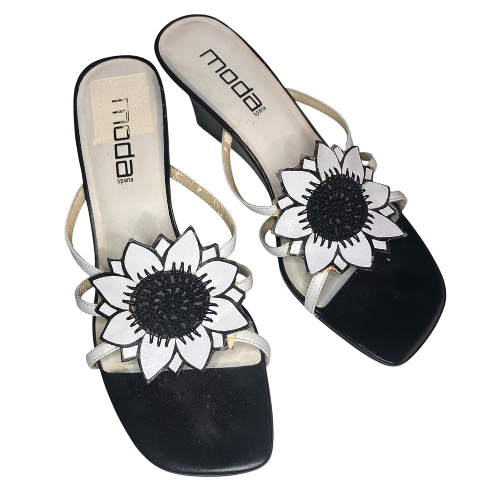 Vintage Y2K Flower Wedge Sandals Moda 9